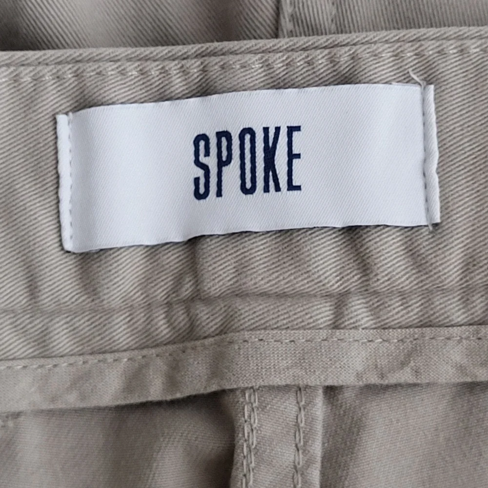 SPOKE Chinos Mens 35x29 Khaki Tan Build B Cotton Stretch Trousers